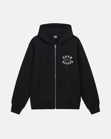 STÜSSY &amp; BORN X RAISED LOGO ZIP HOODIE